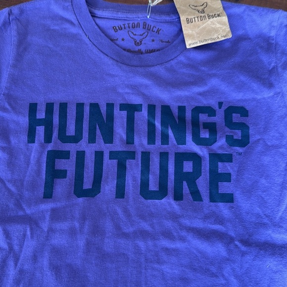 Huntings Future Button Buck Tee Shirt Size 8 Girls - Picture 2 of 5